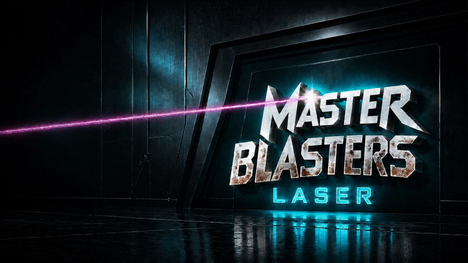Master Blasters Laser cinematic wall installation